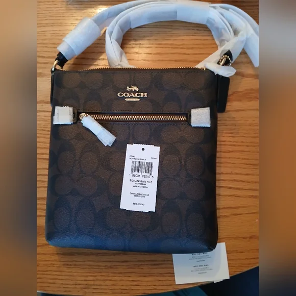 Coach NWT's Dark Brown Signature Crossbody Bag WITH WALLET!! - Picture 2 of 11